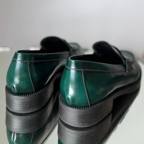 New PRADA Triangle Logo Loafer In Bosco $1,200 39 - Picture 5 of 8